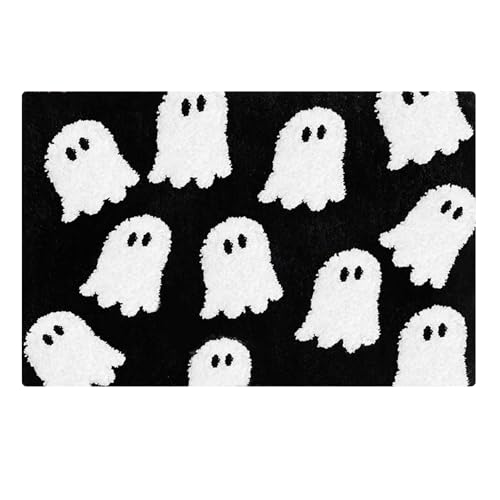 Halloween Bodenmatte Lustige Bodenmatte weich saugfähig Stereoskopischer Teppich rutschfest waschbar Halloween Badezimmerdekor Teppich (F, One Size) von AYOrpeg