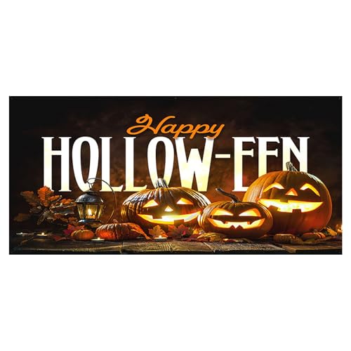 Halloween Garage Door Banner hängende Halloween Themen Hintergrundbanner Garagentordekorationen Garagentor Wandbild（A,180 * 400cm) von AYOrpeg