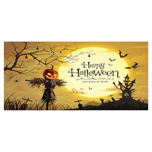 Halloween Garage Door Banner hängende Halloween Themen Hintergrundbanner Garagentordekorationen Garagentor Wandbild（B,210 * 240cm) von AYOrpeg