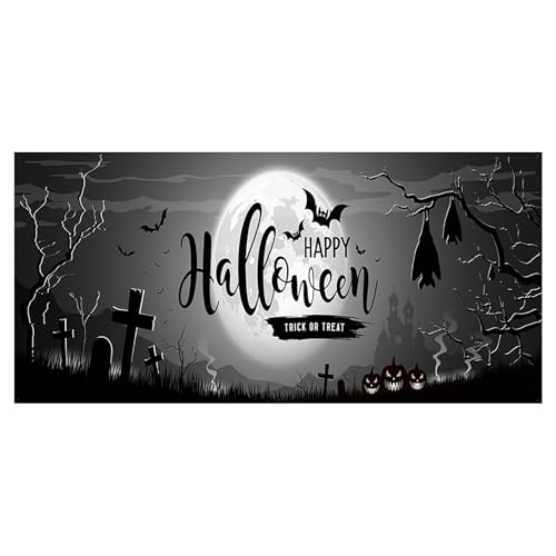 Halloween Garage Door Banner hängende Halloween Themen Hintergrundbanner Garagentordekorationen Garagentor Wandbild（D,180 * 400cm) von AYOrpeg