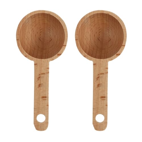 Mess Löffel Holz Kaffee Messlöffel Kaffee Holz Messung Löffel Küchenzubehör für zu Hause Kaffeeportionierer (Beige, One Size) von AYOrpeg