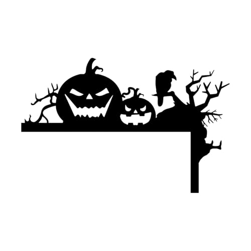 Wifehelper Halloween-Tür-Eckschild Halloween-Hexenschild Dekoration Haus Partytür Rechtwinkliges Schild Metalltür Eckanhänger (A, One Size) von AYOrpeg