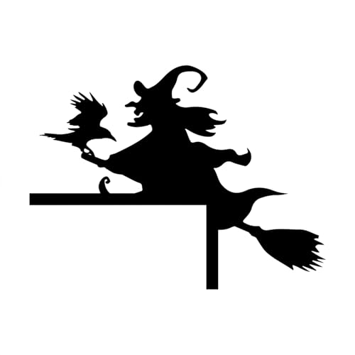 Wifehelper Halloween-Tür-Eckschild Halloween-Hexenschild Dekoration Haus Partytür Rechtwinkliges Schild Metalltür Eckanhänger (C, One Size) von AYOrpeg