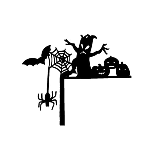Wifehelper Halloween-Tür-Eckschild Halloween-Hexenschild Dekoration Haus Partytür Rechtwinkliges Schild Metalltür Eckanhänger (One Size) von AYOrpeg