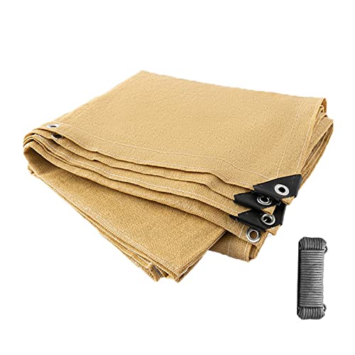 AYPET Sonnenschutz Netz, Schattiernetz Garten Schattierungsnetz mit Ösen 90% Shading Rate UV-Beständiges für Pflanzenschutz Gewächshaus Scheune oder Zwinger，2 m x 2.5 m,6.6 x 8.3ft，Beige von AYPET