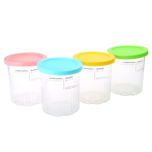 4 Stück Eis Pints ​​Tassen Für NC500 NC501 Creami Serie Eismaschine Ersatz Vorratsglas Mit Deckel Eisdosen von AYPOHU