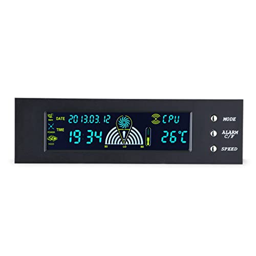 AYPOHU 5 86-Zoll Lüftergeschwindigkeitsregler PC Computer Lüfterregler Temperaturregler Frontplatte Datum Für Uhrzeit Temperatur Lüftergeschwindigkeitsregler von AYPOHU
