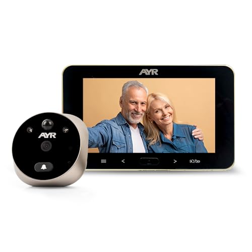 AYR Lite-677 Digitaler Türspion 759-HD Lite-Full HD Satiniertes Finish, Glänzendes Nickel von AYR