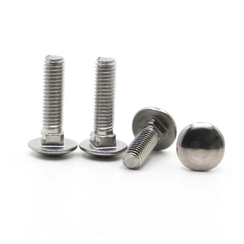 VNJUGF 1–10 Stück 304 A2-70 Edelstahl-Fachwerkschrauben mit rundem Kopf und quadratischem Hals, M4 M5 M6 M8 M10 M12 Bolzen GB12 DIN603 wanglan(35mm,M10 1pc) von AYRTEGI