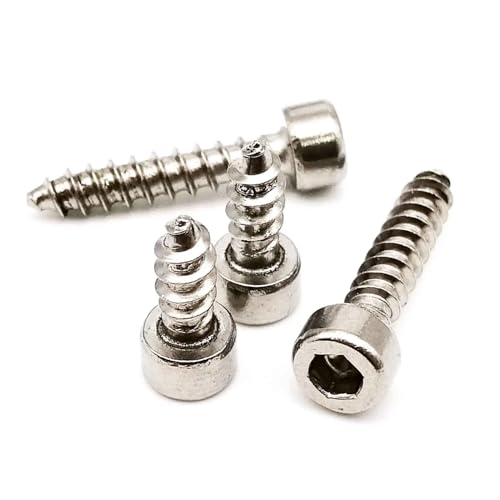 VNJUGF 10/50 Stück M2 M2.6 M3 M3.5 M4 M5 M6 304 A2-70 Edelstahl Inbus-Innensechskant-Gewindeschneidschrauben for Holz, L = 4-50 mm wanglan(14mm,M2.6 50pcs) von AYRTEGI
