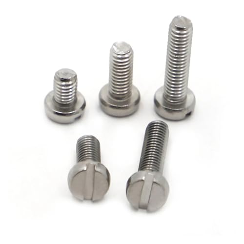 VNJUGF 10–50 Stück M1.6 M2 M2.5 M3 M4 M5 M6 A2-70 304 Edelstahl DIN84 GB65 Schlitzkopf Schlitzsäule Rundzylinderschraube wanglan(20mm,M2.5 50pcs) von AYRTEGI