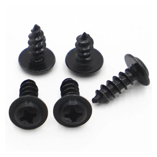 VNJUGF 20–100 Stück schwarze Kreuzschlitzschrauben mit rundem Kopf aus Kohlenstoffstahl M1.4 M1.7 M2 M2.3 M2.6 M3 M4 Blechschraubenpad wanglan(5mm,M2.6 50pcs) von AYRTEGI