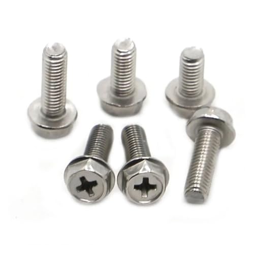 VNJUGF 304 Edelstahl Kreuzschlitz Außensechskantschraube Flanschschraube M4 M5 M6 wanglan(35mm,M6 5pcs) von AYRTEGI