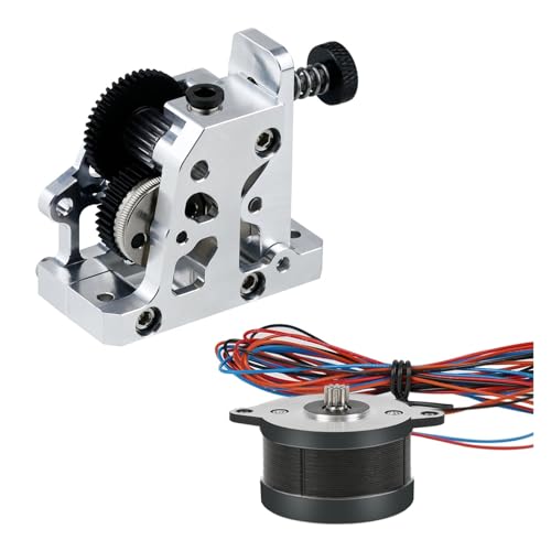 VNJUGF 3D-Druckerteile Metall gehärteter Stahl Reduktionsgetriebe Extruder PLA/TPU CR-10/CR-10S/3 V2 wanglan(Extruder motor kit,Black) von AYRTEGI