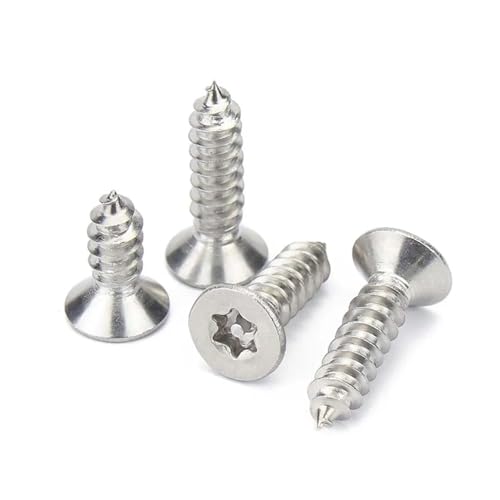 VNJUGF 5/50 Stück M2 M2.3 M2.6 M3 M4-M6 304 Edelstahl Sechslappen Flachsenkkopf Sicherheitsholzschraube wanglan(5mm,50pcs M2.3) von AYRTEGI