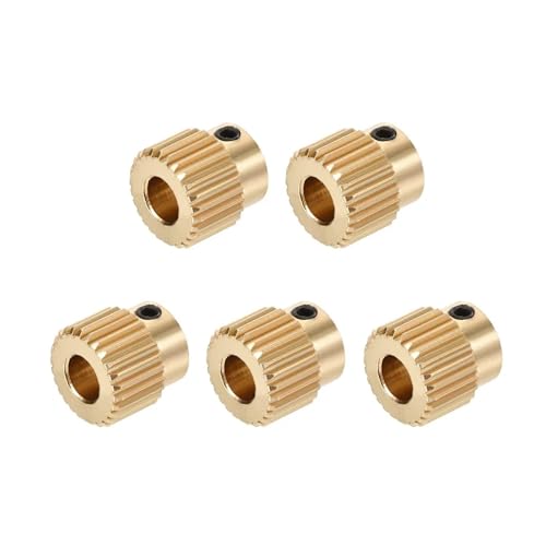 VNJUGF 5 Teile/los 3 CR-10 3D Drucker Extrusion Rad Messing Zahnrad 40/26 Zahn Getriebe Extruder Filament wanglan(26 Teeth Brass) von AYRTEGI