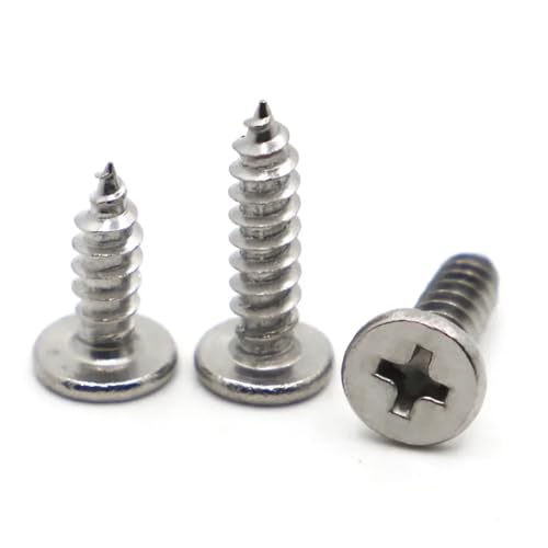 VNJUGF M2 M2.3 M2.6 M3 M3.5 M4 M5 M6 CM A2 304 Edelstahl Phillips Kreuz Super Ultra Dünne Flache Wafer Kopf Holz Schraube wanglan(6mm,M2.6 50pcs) von AYRTEGI