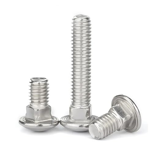 VNJUGF M4 M5 M6 M8 M10 M12 304 Edelstahl Rundkopf Vierkantansatz Schlossschrauben for Regalmöbel Pkw-Schrauben wanglan(M10x50-1Pcs) von AYRTEGI