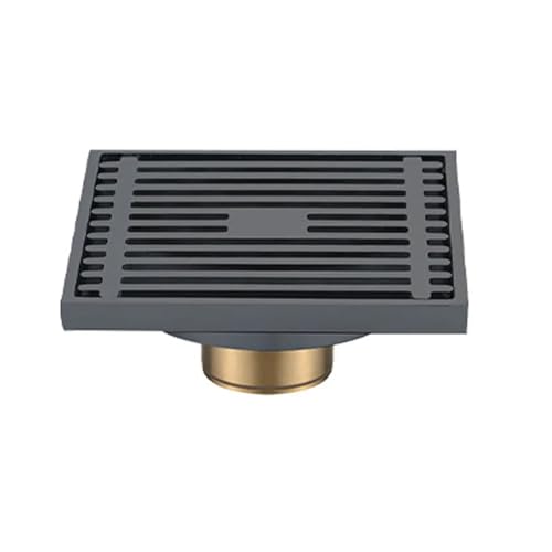 VNJUGF Schwarz Messing 10 X 10 cm Dusche Bodenablauf Waschraum Badezimmer Unsichtbare Ablaufabdeckung Quadratischer Abfall Bodenablauf wanglan(AH) von AYRTEGI