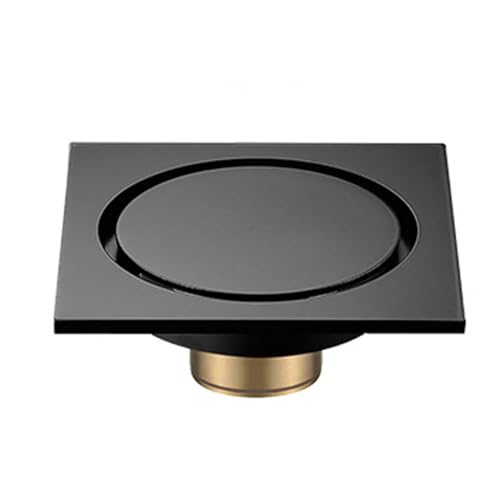 VNJUGF Schwarz Messing 10 X 10 cm Dusche Bodenablauf Waschraum Badezimmer Unsichtbare Ablaufabdeckung Quadratischer Abfall Bodenablauf wanglan(CH) von AYRTEGI