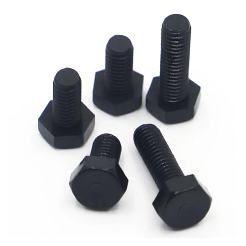 VNJUGF Schwarze Nylon-Außensechskantschrauben Sechskantschrauben M3 M4 M5 M6 M8 M10 M12 Kunststoffschrauben Isolationsschraube PA66 DIN933 GB5783 wanglan(25mm,M3 20pcs) von AYRTEGI