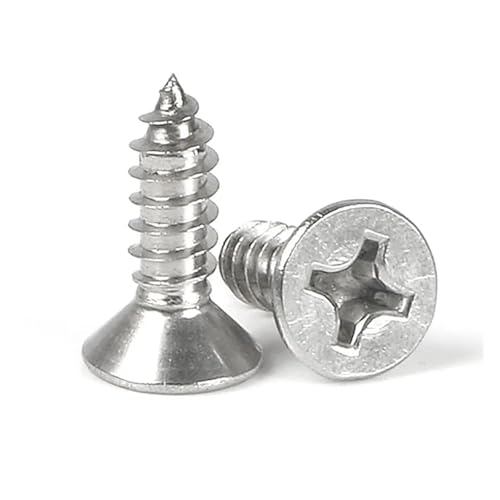 VNJUGF Senkkopfschraube, vernickelt, Kreuzschlitz, flache Blechschrauben M1 - M3 wanglan(100pcs,M2.3x12) von AYRTEGI