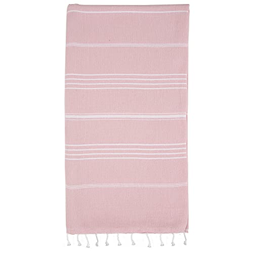 AYSIBOO Strandtuch aus 100% Baumwolle 180 x 95 cm I tradionelles Hamamtuch I Saunatuch I Ideal f?r Sauna Strand Fitness Yoga Sport Hamam I Pestemal Fouta Towel - Hellrosa von AYSIBOO