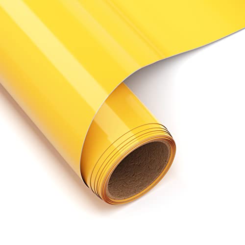 AYSOW Vinyl Plotter Film Textil, 30.5cm x 183cm Flexfolie Plotter, Textil Transfer für Cricut, Verwendet in Transferfolie Kleidung und Andere Stoffe (Gelb) von AYSOW