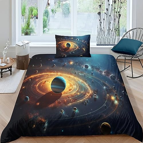 Vicky0415_Galaxy_Map_Eight_Planets_In_the_Universe_chiaroscuro__41d8ad41-c3cc-46d0-a8bc-3ff40df7284a Bettwäsche Set Komfortabel Quilt Cover Set Weichs Bettdeckenbezug Reißverschluss Bed Linen Sets von AYSUM