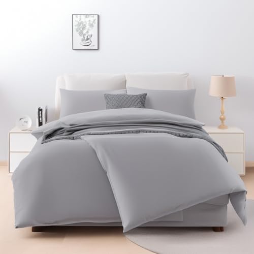 AYSW Bettwäsche 4 TLG. gebürstet Microfaser 2 Bettbezug 135 X 200cm + 2 Kopfkissenbezug 80x80cmmit Reißverschluss Silbergrau AYSW Bettwäsche 4 TLG. gebürstet Microfaser 2 Bettbezug 135 X 200cm + 2 Kopfkissenbezug 80x80cmmit Reißverschluss Silbergrau von AYSW