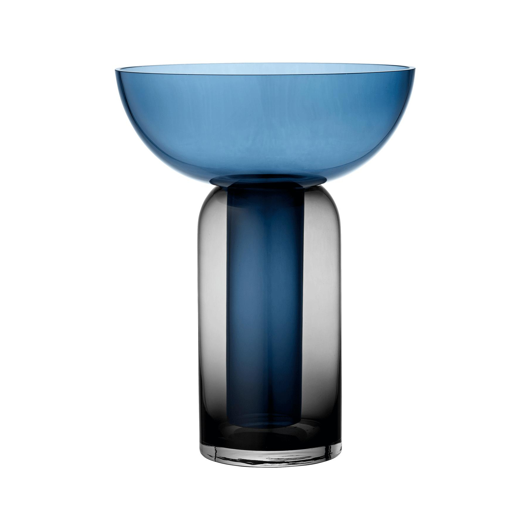 AYTM - Torus Vase H 19,5cm - schwarz, marineblau/H 19,5cm x Ø 15cm von AYTM