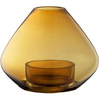 AYTM - Uno Windlicht und Vase Ø 14,5 x H 11,5 cm, amber von AYTM