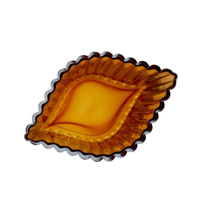 AYTM Vase Folium, Höhe 25 cm, bernsteinfarben, Glas von AYTM