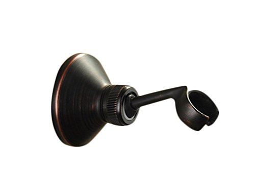 Duschkopfhalterung Halterung, Festmontierter Duschkopfhalter 360° Drehbar Badezimmer Wandverbinder Duschbügel Verstellbar mit Retro Bronze für Vintage Duschsystem (Bronze) ( Color : Schwarz ) von AYULYA