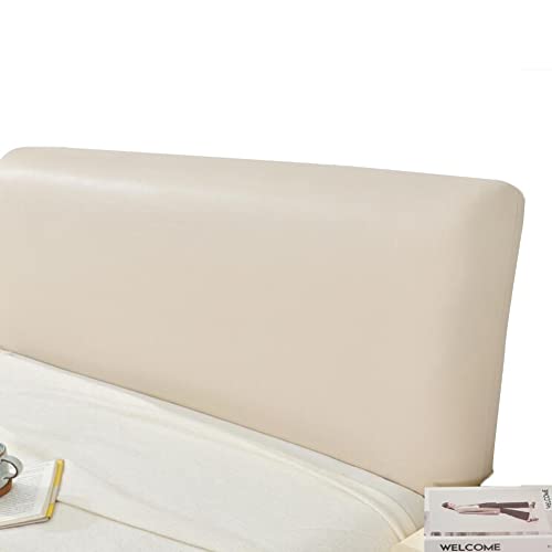 Bettkopfteil Hussen Bett Kopfteil Bezug/Überzug Elastisch Leder Kopfteilbezug Schwarz,Staubdichte All-Inclusive Dehnbare Schutzhülle Für Schlafzimmer Kopfteil ( Color : Cream colour , Size : 170-190cm von AYUOEODM