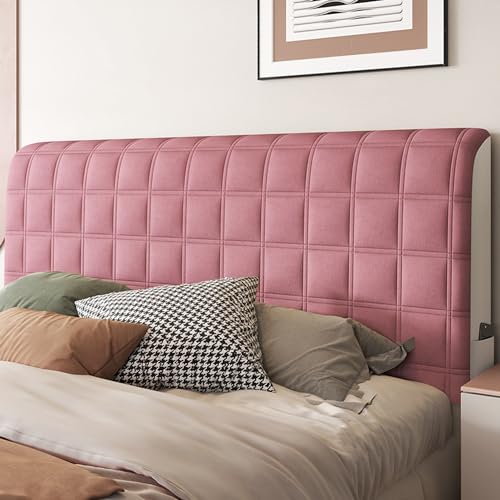 Kopfteilbezug Bett Kopfteil Bezug/Überzug,Weicher Strecken Samtstoff,gepolsterte Bettkopfteil Hussen Dehnbar Waschbar All-Inclusive Staubdichte Schutzhülle ( Color : Pink-7 , Size : 220cm(86inch) ) von AYUOEODM