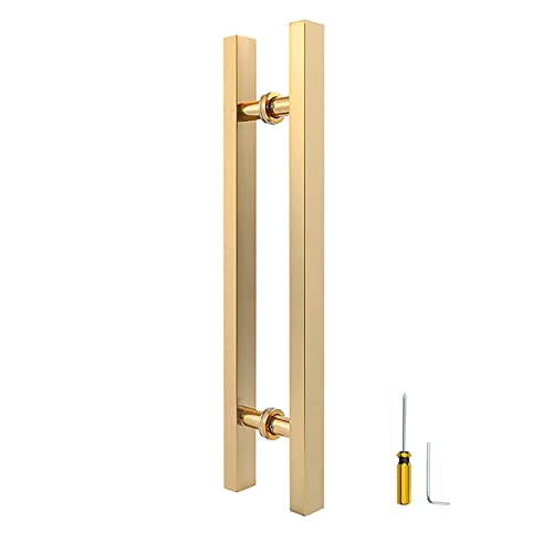 AYVADA Robuster moderner Türgriff aus Edelstahl zum Drücken und Ziehen, doppelseitiger moderner Scheunentorgriff, Push-Pull-Duschglas-Küchentürgriffe, 6 Größen (Farbe: Gold, Größe: 30 cm x 50 cm) von AYVADA