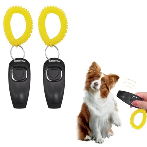 AYVRUOP Hundepfeife Rütter Rückruf-Hundepfeifen Hochfrequenz Klicker Hundeklicker Set Clicker Hundetraining Clickertraining, 2 Stück von AYVRUOP