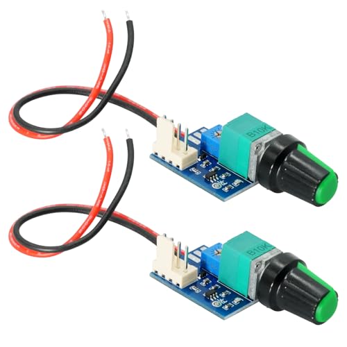 AYWHP 2 PCS PWM Fan Speed Controller,2 Pin Ports,DC 0-12V 1 Draht 4P PC CPU 1 Kanäle Lüfter Fan Speed Controller regler schalter PWM lüftersteuerung für PC Gehäuse von AYWHP