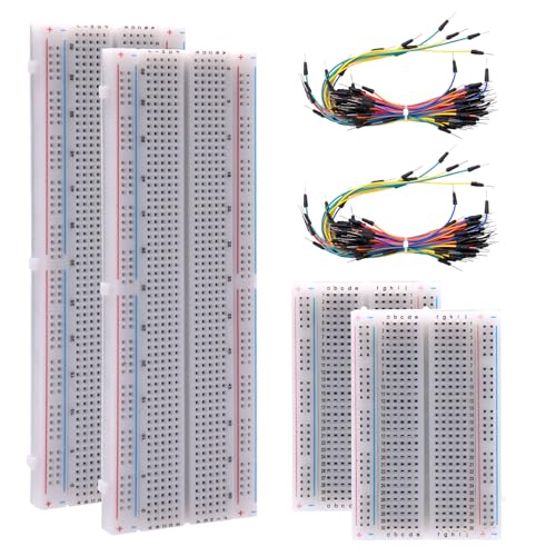 AYWHP Mini Breadboard Kit 2X 830 Punkte + 2X 400 Punkte Steckplatine & 126 Flexible Überbrückungsdrähte, Steckbrett Elektronik Komplettset kompatibel mit Arduino Raspberry Pi, Lötfreies Set AYWHP Mini Breadboard Kit 2X 830 Punkte + 2X 400 Punkte Steckplatine & 126 Flexible Überbrückungsdrähte, Steckbrett Elektronik Komplettset kompatibel mit Arduino Raspberry Pi, Lötfreies Set von AYWHP