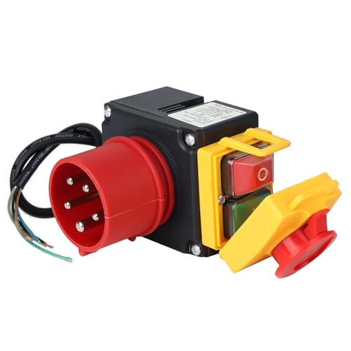 KOA7 3 phasig 400V Schalter Stecker Kombination AYWHP IP55 Schalter Stecker mit 80cm Kabel, Phasenwender und Magnet Notausschalter Kompatibel KEDU KOA7 von AYWHP