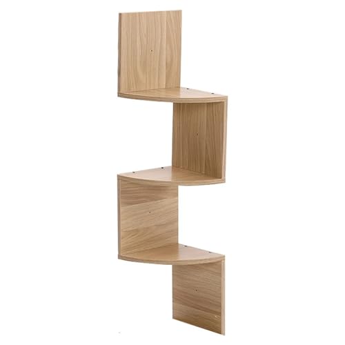 AYWTIUN 3/5 Layer Wooden Corner Shelf Living Room Bedroom Bookcase Floating Corner Shelf Modern Simple Home Decoration für Regale(Size1) von AYWTIUN