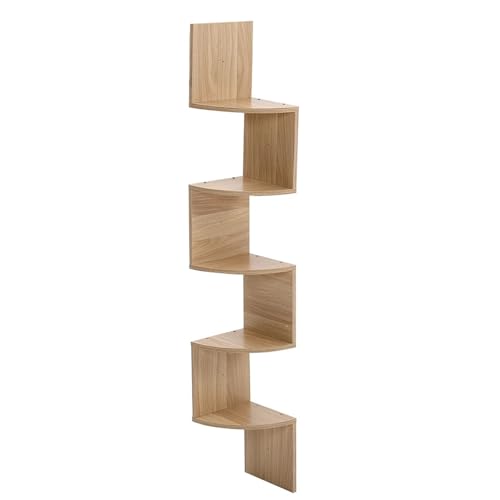 AYWTIUN 3/5 Layer Wooden Corner Shelf Living Room Bedroom Bookcase Floating Corner Shelf Modern Simple Home Decoration für Regale(Size2) von AYWTIUN