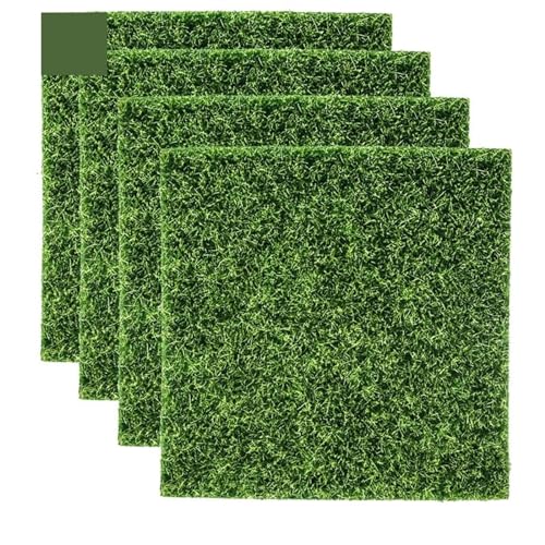 AYWTIUN 4 STÜCKE Kunstrasenmatte Kunststoff Rasen Gras Indoor Outdoor Grün Kunstrasen Micro Landschaft Ornament Home Dekoration 15 * 15 cm für Rasen von AYWTIUN