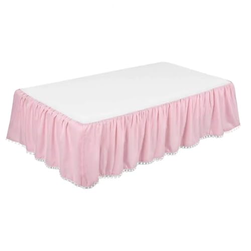 AYWTIUN Bettrock für Babybett Rufflled Bed Skirt with Tassel Children Crib Home Cover(Pink,Full 137x190x38cm) von AYWTIUN