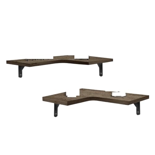 AYWTIUN Corner Floating Shelves Wall Mounted Rustic Wood Wall Storage Shelves for Bedroom Living Room Bathroom Kitchen Office Decorative für Regale(Set of 2pcs) von AYWTIUN