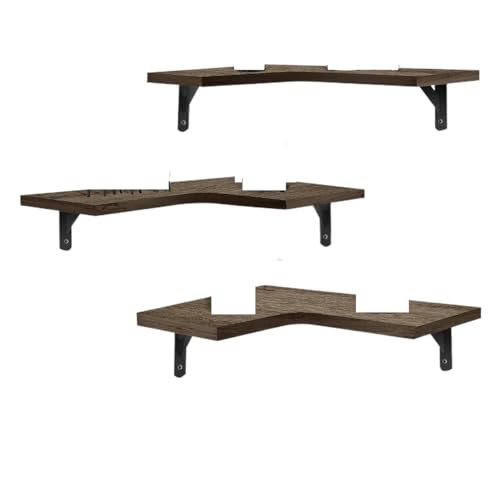 AYWTIUN Corner Floating Shelves Wall Mounted Rustic Wood Wall Storage Shelves for Bedroom Living Room Bathroom Kitchen Office Decorative für Regale(Set of 3pcs) von AYWTIUN