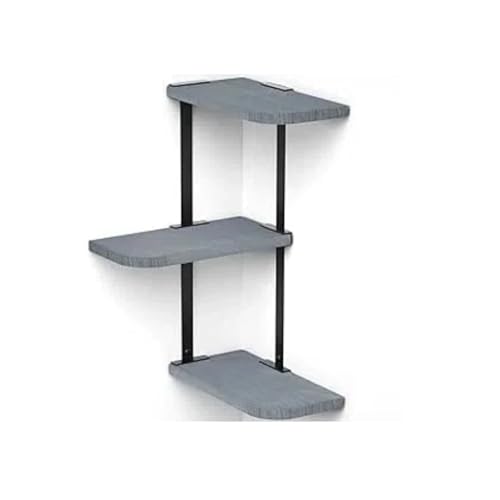 AYWTIUN Corner Shelf Wall Mount-3 Tier Rustic Wood Floating Shelves for Bedroom Living Room Bathroom Kitchen Weathered Grey für Regale von AYWTIUN