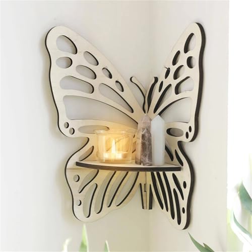 AYWTIUN Wall Corner Shelf Wood Floating Shelves Crystal Display Shelf Boho Wall Shelves for Bedrooms Bathroom Kitchen Office Living Room für Regale AYWTIUN Wall Corner Shelf Wood Floating Shelves Crystal Display Shelf Boho Wall Shelves for Bedrooms Bathroom Kitchen Office Living Room für Regale von AYWTIUN