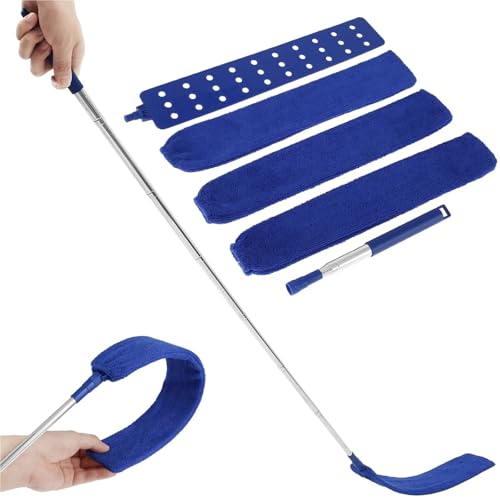 Ausziehbarer Staubwedel Gap-Staubreiniger, einziehbare Mikrofaser-Gap-Staubbürste, flexibel, lang, flach, Gap-Staubwedel for die Reinigung der Unterseite von Schlafsofas und Möbeln(Blue) von AYWTIUN